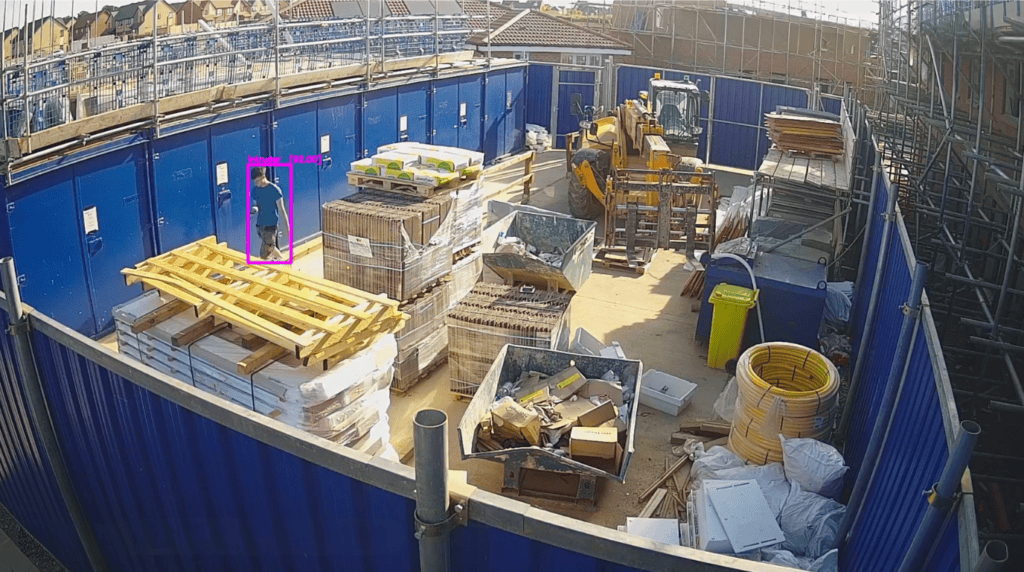 CCTV of a Lone Worker attending site to get ready for the day