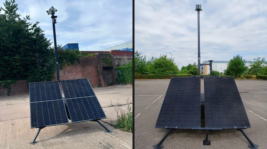 Two SKYGUARD Solar Towers set up on different sites.